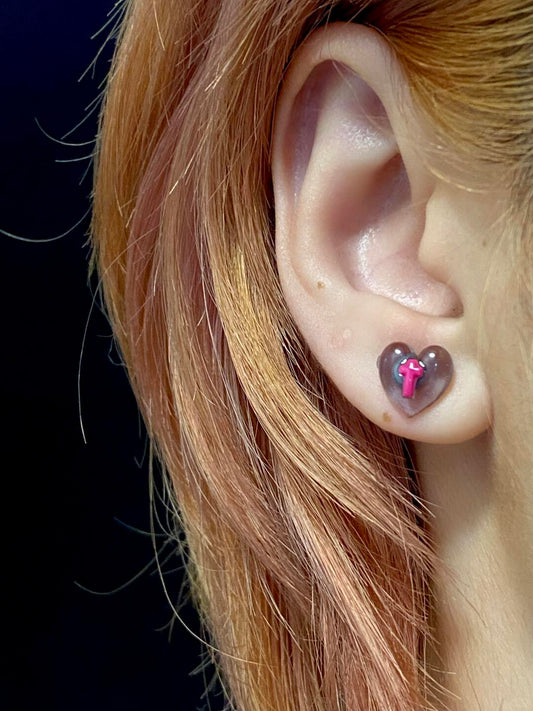 Y2Bling Triple Heart Stud Earrings | Heart String (3 Colors, Limited Edition)