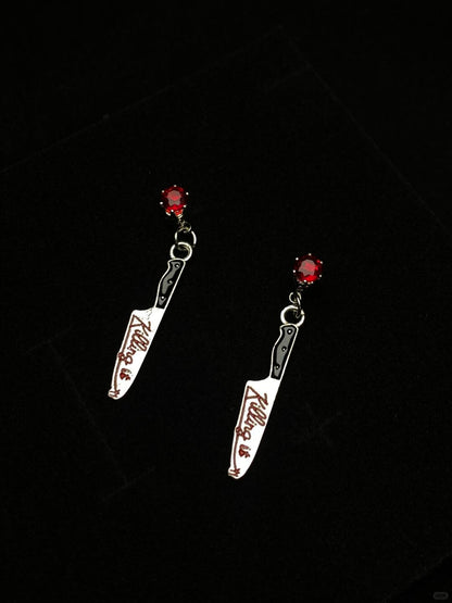 Kill Bill Stud Earrings | Punk Red‑and‑Black & Indie Edge (Limited Edition)