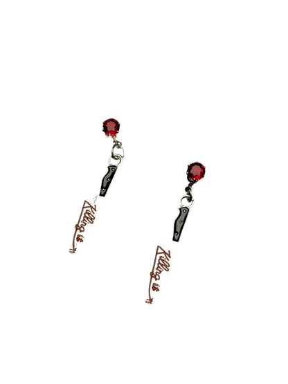 Kill Bill Stud Earrings | Punk Red‑and‑Black & Indie Edge (Limited Edition)