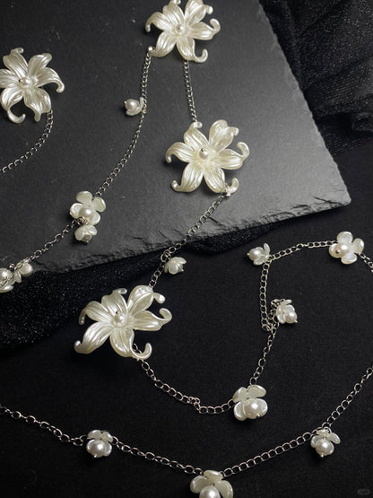 Bloom Phase Necklace/Body Chain | 130 cm Pearl-Flower Glow (Limited Edition)