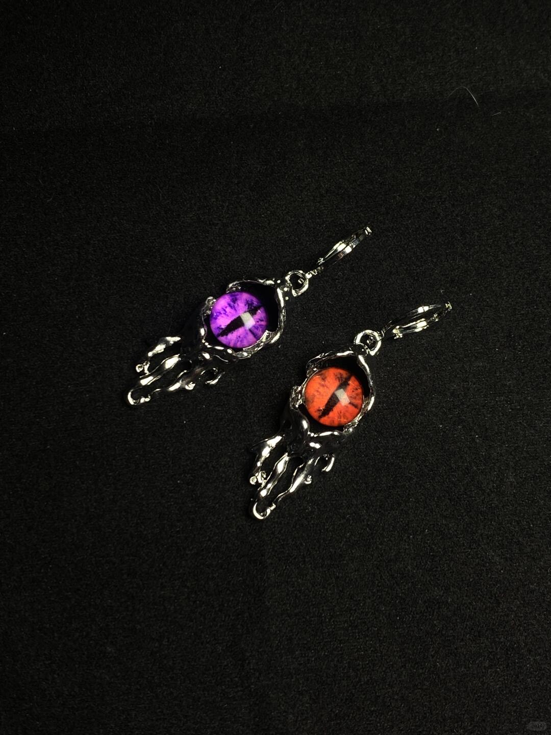 Cthulhu’s Tear Earrings | Red & Purple Eldritch Eye (Limited Edition Samples)