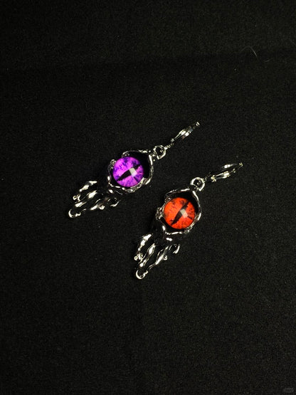 Cthulhu’s Tear Earrings | Red & Purple Eldritch Eye (Limited Edition Samples)