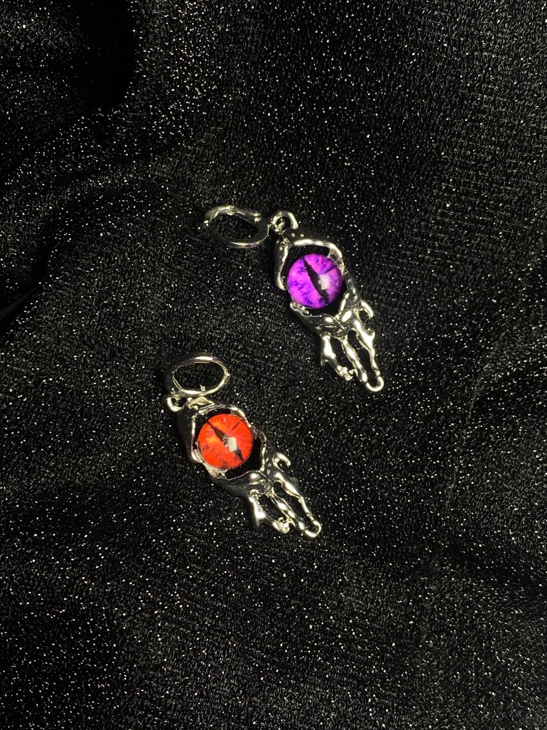 Cthulhu’s Tear Earrings | Red & Purple Eldritch Eye (Limited Edition Samples)