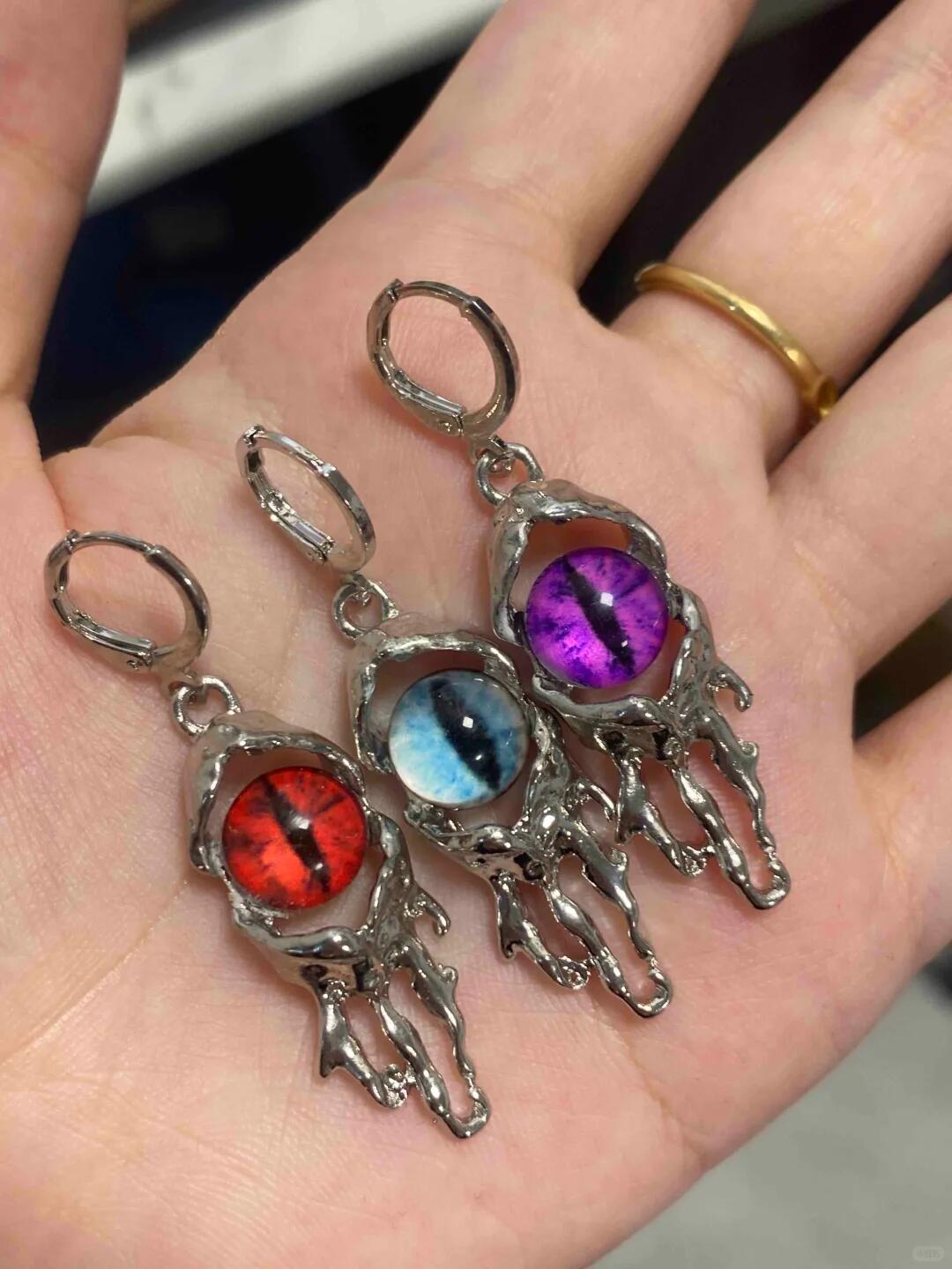 Cthulhu’s Tear Earrings | Red & Purple Eldritch Eye (Limited Edition Samples)