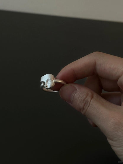 Blazed White | Heat-Treated Scorched Alba Ring (One-of-a-Kind)