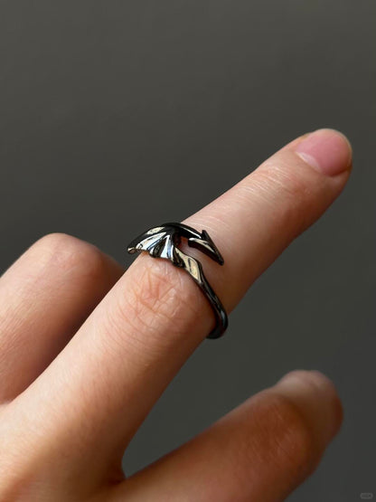 Nocturnal Wing | Bat Wing Flight Ring (Y2K One-of-a-Kind)