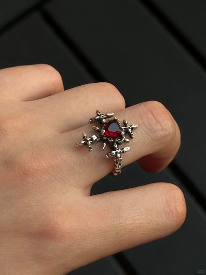 Heart of Winter | Snowflake Gemstone Ring (One-of-a-Kind)