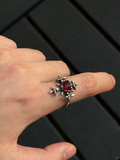 Heart of Winter | Snowflake Gemstone Ring (One-of-a-Kind)