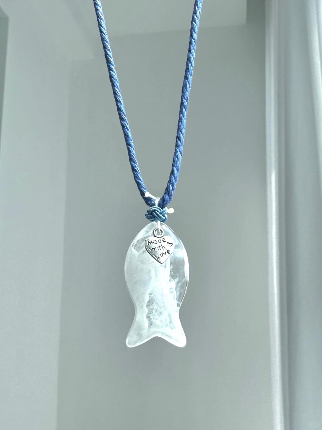 Swim Until the Sea Turns Blue Necklace | Poetic Elegance & Timeless Dreams (Limited Edition)