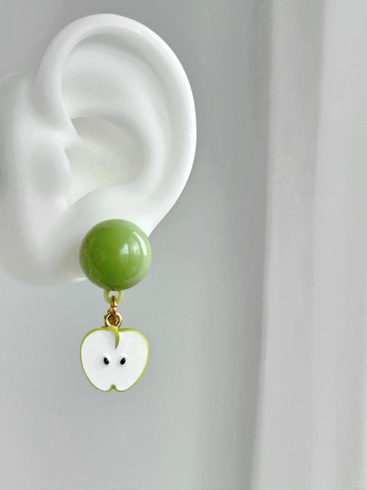 Green Apple Earrings | Youthful Charm & Nostalgia (Limited Edition)