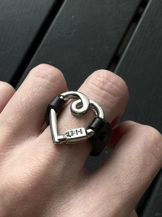 Black Caged Love Ring | Bold Elegance & Poetic Design (Limited Edition)