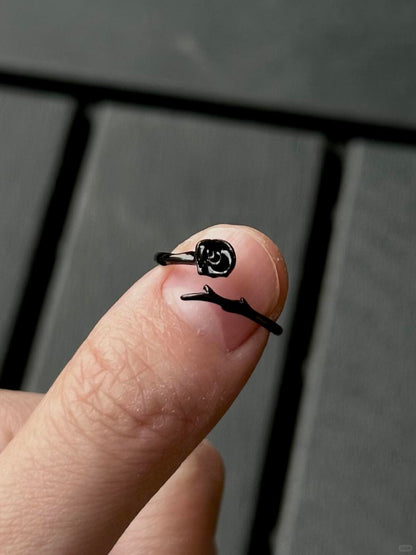 She’s a Difficult Flower | Black Rose Thorn Ring for the Beautifully Guarded