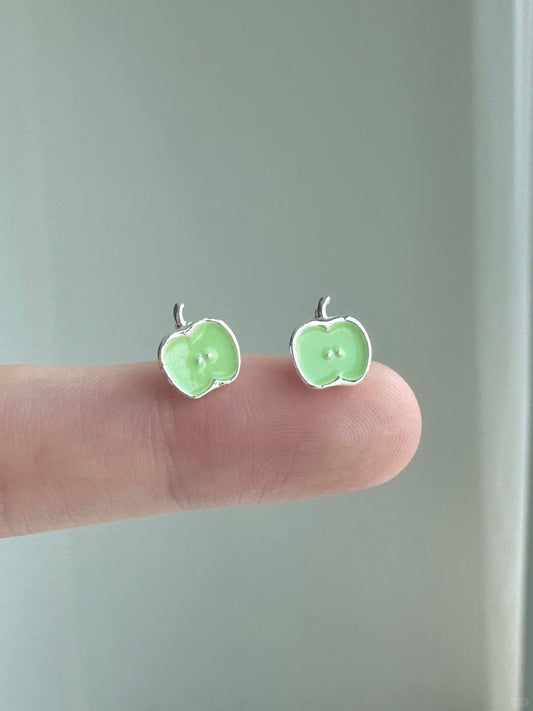 Green Apple Paradise | Tangy Summer Apple Stud Earrings (Y2K Limited)