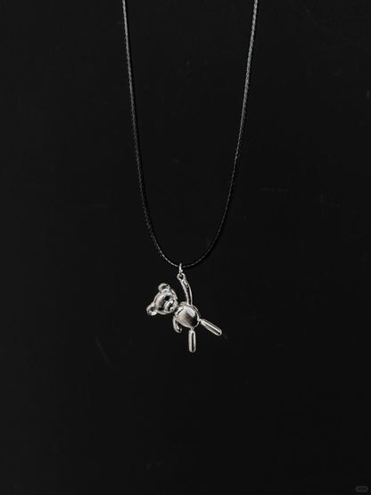 Don't Leave Me Teddy | Punk Distressed Bear Pendant Necklace (Y2K Limited)