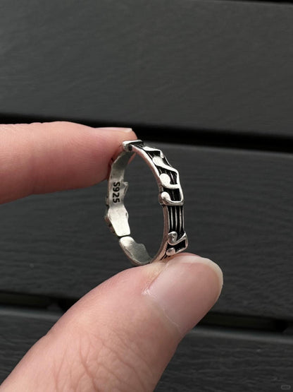 Music Heals Soul | Sheet Music Inspired Statement Ring (Y2K Limited)