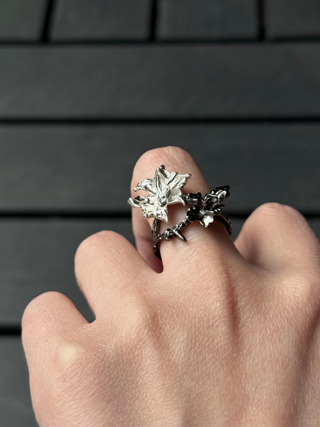 Twin Blossoms | Dual Bloom Statement Ring (Y2K Limited)
