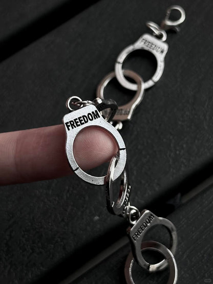 Freedom Handcuff Bracelet | Cold Aesthetic Double-Cuff Chain for Subtle Rebels