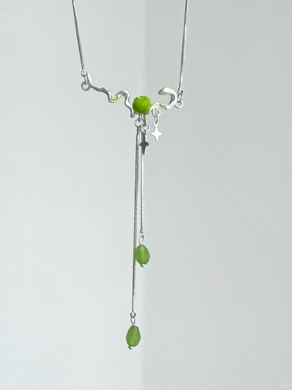 Green Apple Snake Necklace | Summer Elegance & Poetic Design (Limited Edition)