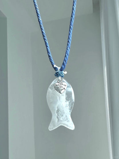 Swim Until the Sea Turns Blue Necklace | Poetic Elegance & Timeless Dreams (Limited Edition)