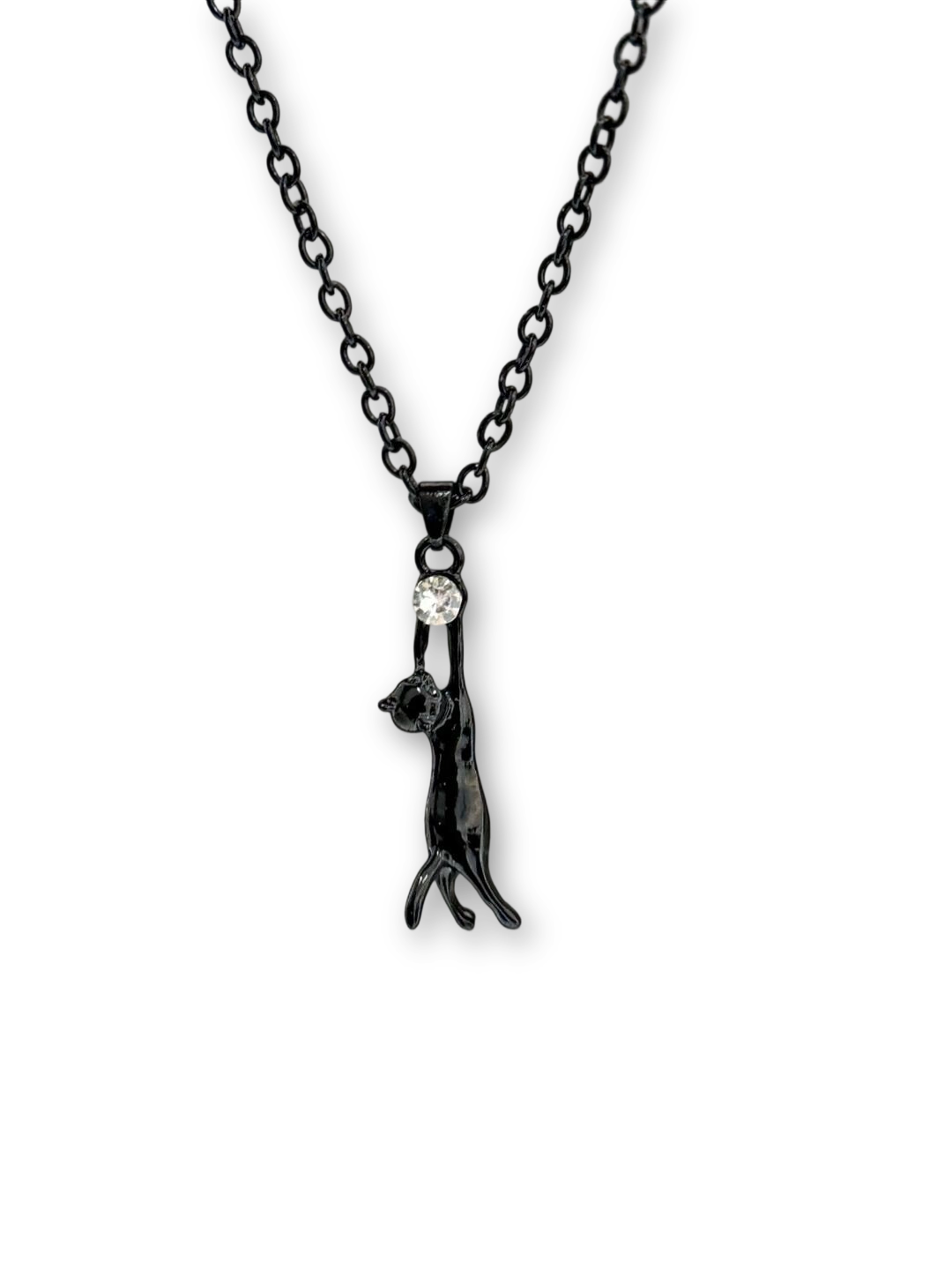 Shiny Stone Necklace | Playful Feline Charm (Limited Edition)