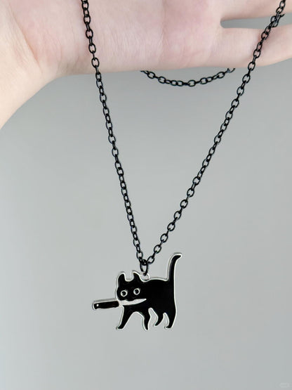 Stealth Cat | Assassin’s Secret Mission Pendant Necklace (Y2K Limited)