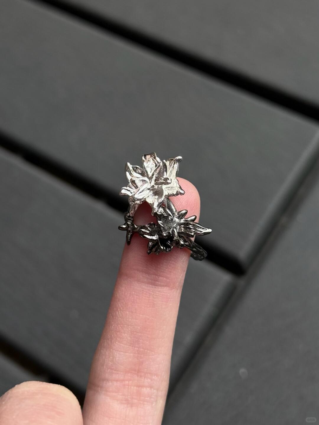 Twin Blossoms | Dual Bloom Statement Ring (Y2K Limited)