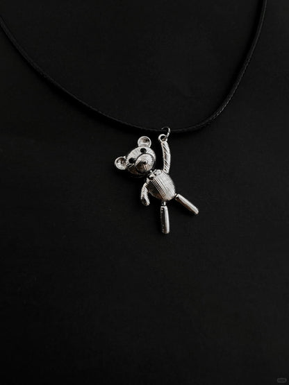 Don't Leave Me Teddy | Punk Distressed Bear Pendant Necklace (Y2K Limited)