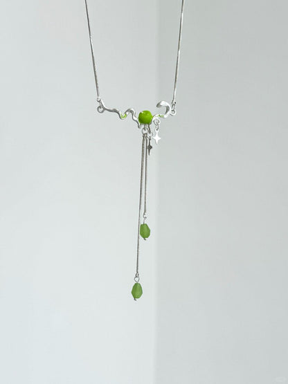 Green Apple Snake Necklace | Summer Elegance & Poetic Design (Limited Edition)