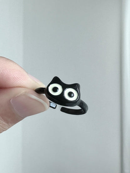 Xiao Hei | Wandering Cat Spirit Companion Statement Ring (Y2K Limited)