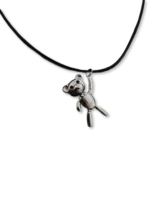 Don't Leave Me Teddy | Punk Distressed Bear Pendant Necklace (Y2K Limited)