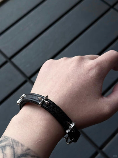 Force Bloom | “Have You Pushed Hard Enough?” Floral Leather Bracelet (Y2K Limited)