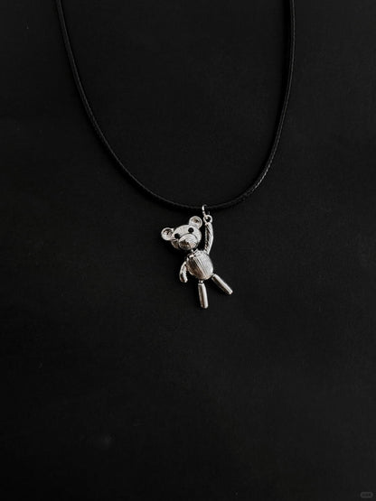 Don't Leave Me Teddy | Punk Distressed Bear Pendant Necklace (Y2K Limited)