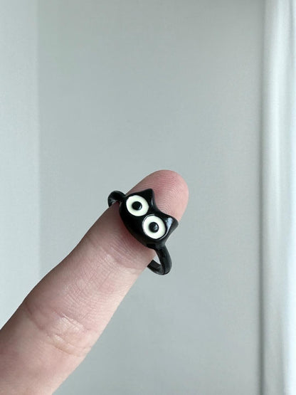 Xiao Hei | Wandering Cat Spirit Companion Statement Ring (Y2K Limited)