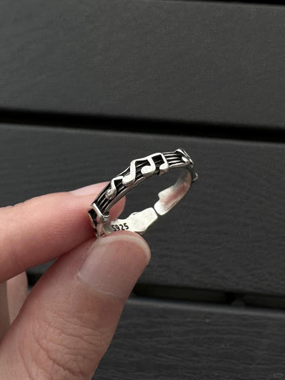 Music Heals Soul | Sheet Music Inspired Statement Ring (Y2K Limited)