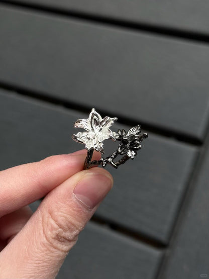 Twin Blossoms | Dual Bloom Statement Ring (Y2K Limited)