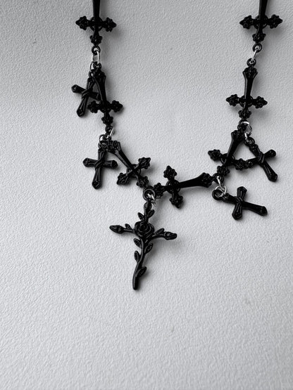 Rosette Cross Necklace | Gothic Elegance & Poetic Design (Limited Edition)