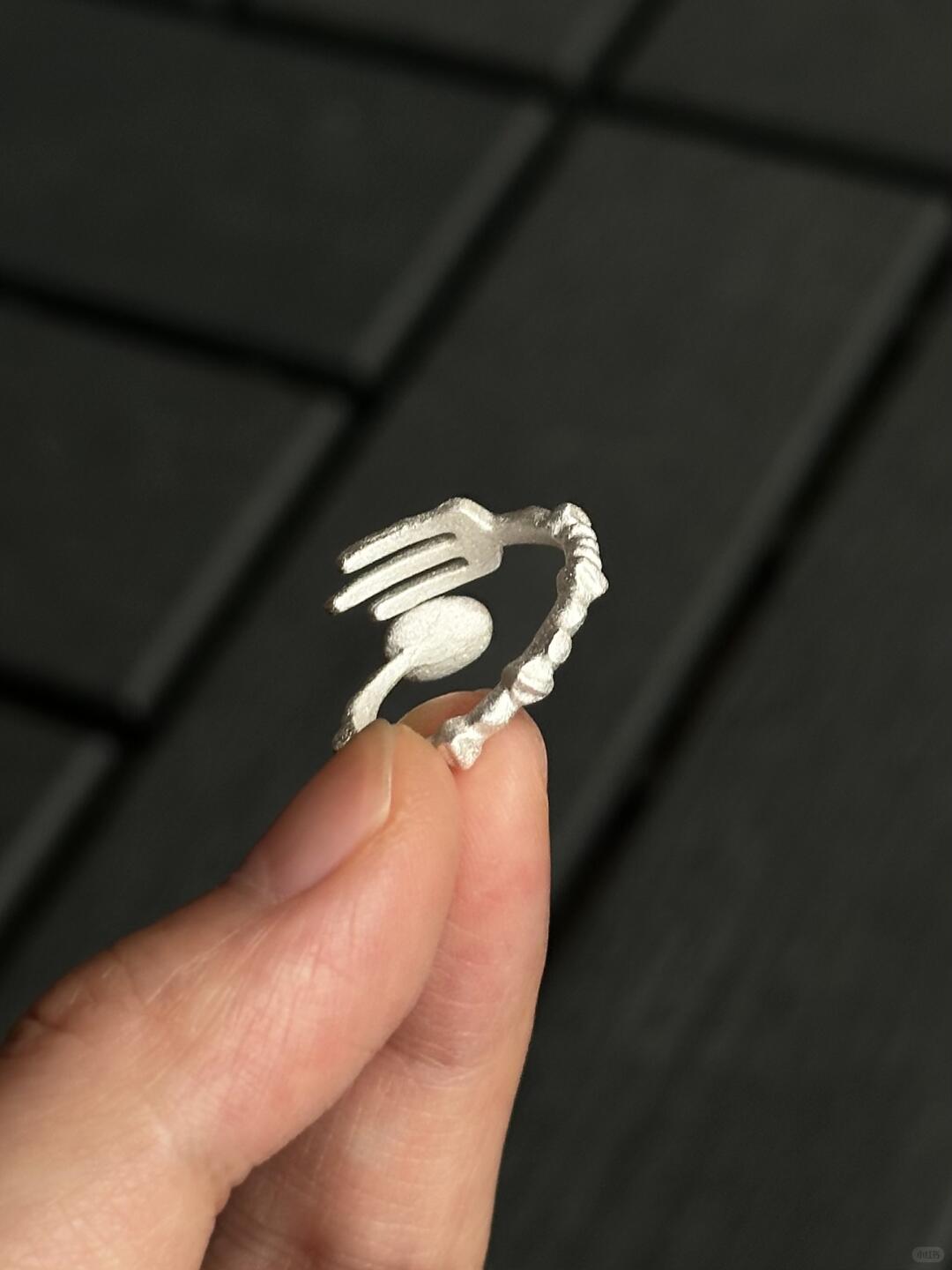 Handcrafted | Fishbone Fork Spoon Ring with Playful Precision