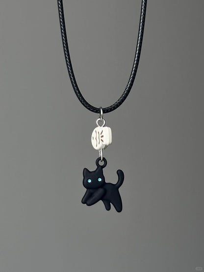 Kitten’s Dried Fish Habit | Novelty Fish Bone Charm Necklace (Y2K Limited)