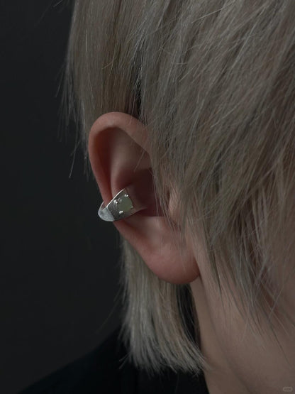 Green Is the Heart of Spring | Oakmoss Minimalist Ear Cuff