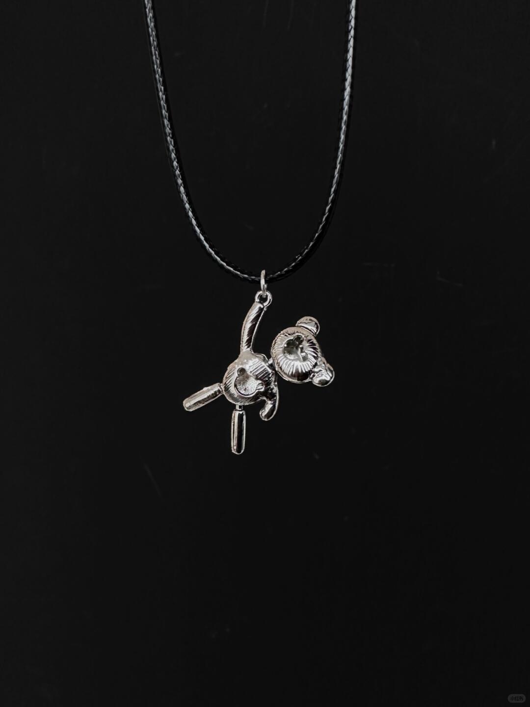 Don't Leave Me Teddy | Punk Distressed Bear Pendant Necklace (Y2K Limited)