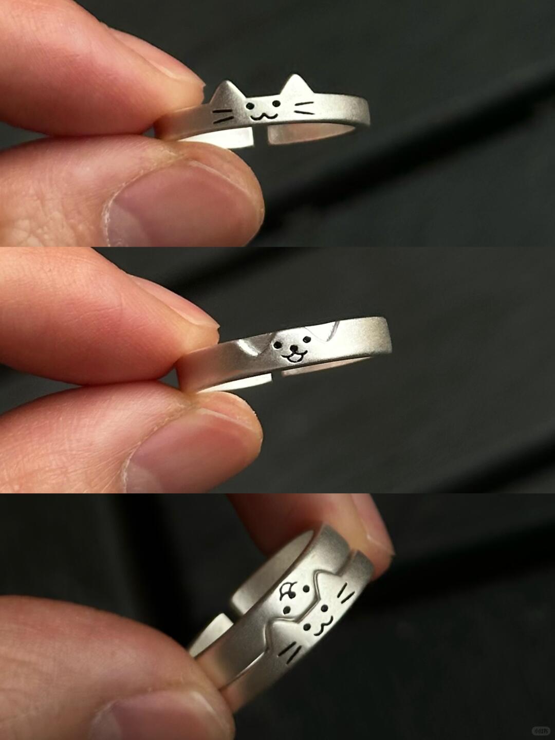 Cat & Loyal Dog | Matching Sterling Silver Couple Rings (Y2K Limited)