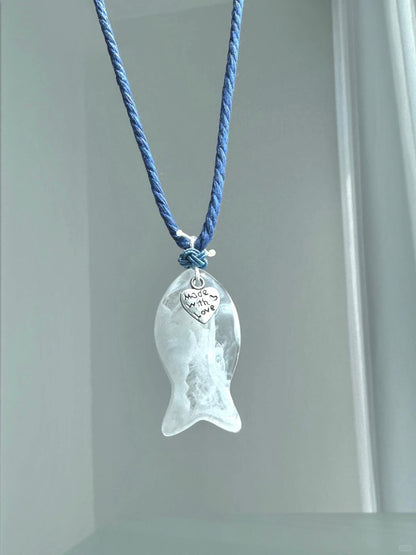 Swim Until the Sea Turns Blue Necklace | Poetic Elegance & Timeless Dreams (Limited Edition)