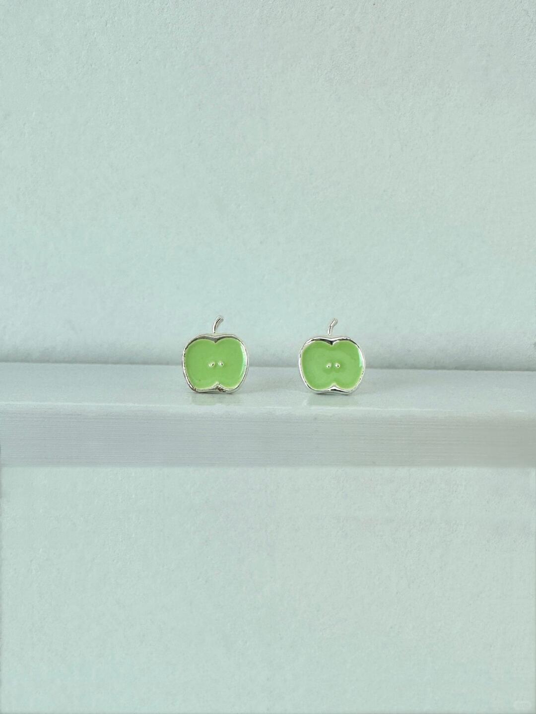Green Apple Paradise | Tangy Summer Apple Stud Earrings (Y2K Limited)