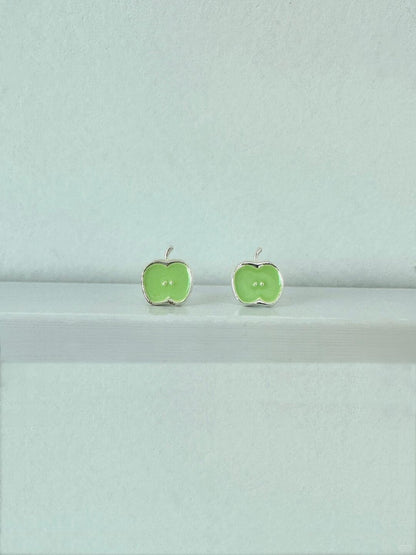 Green Apple Paradise | Tangy Summer Apple Stud Earrings (Y2K Limited)