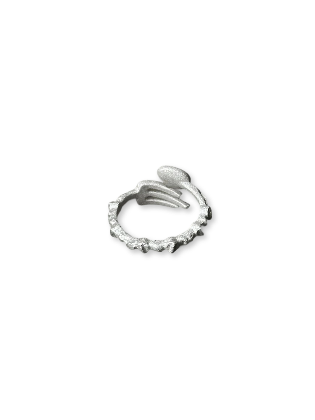 Handcrafted | Fishbone Fork Spoon Ring with Playful Precision