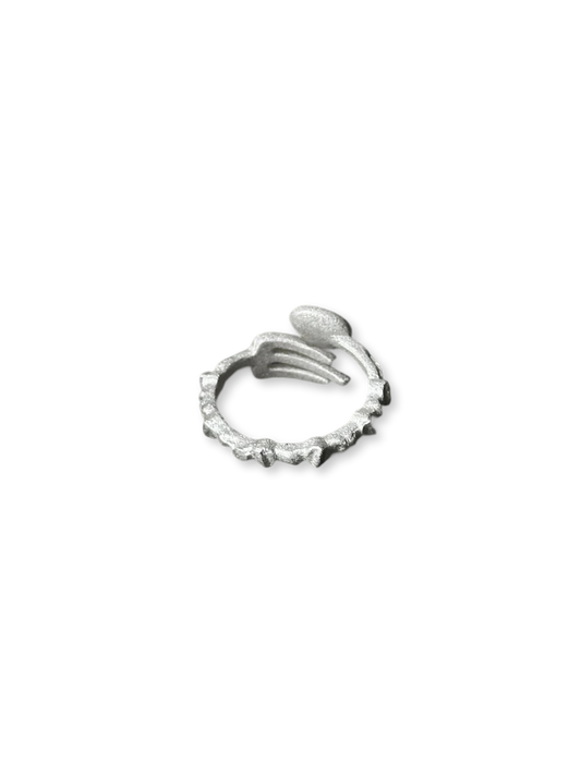 Handcrafted | Fishbone Fork Spoon Ring with Playful Precision