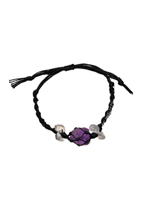 Kynthia Bracelet: Violet Amethyst Chain for Cosmic Mystery Seekers