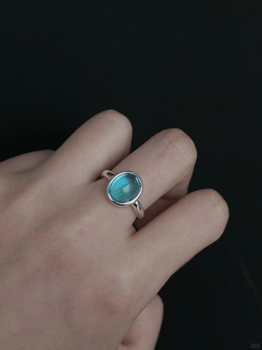 Aquamarine Drop | Eternal Blue Sea Ring (Y2K Limited)