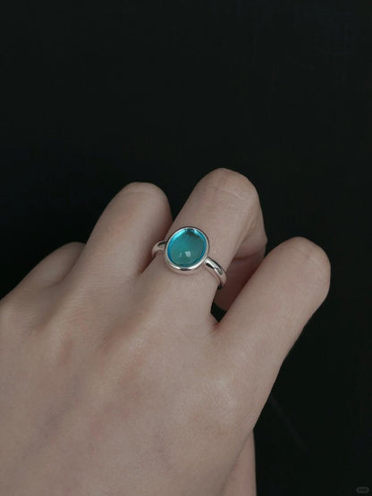Aquamarine Drop | Eternal Blue Sea Ring (Y2K Limited)