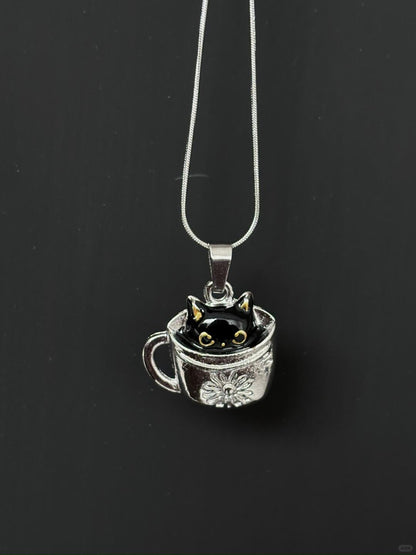 Black Cat Necklace for the Watchful and Unfollowed